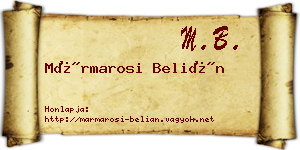 Mármarosi Belián névjegykártya